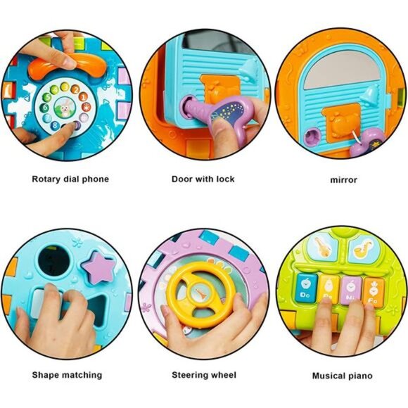 6-in-1 Learning Activity Center Play Square with Musical Toys, Educational Toys - Picture 2 of 7